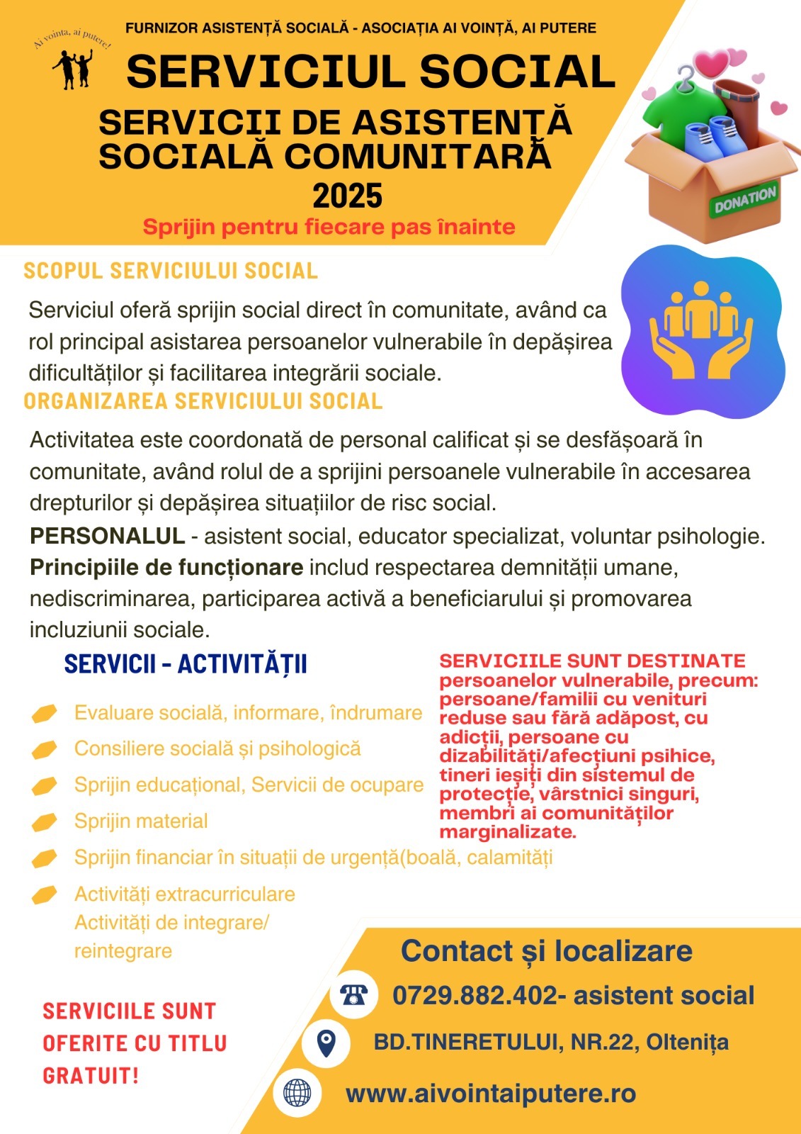 Pliant Serviciu de asistenta comunitara 2025 Oltenita